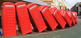 phoneboxes,雕塑,紅色