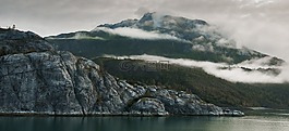 阿拉斯加州,薄霧,山