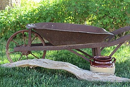 獨(dú)輪車,院子里,釀酒