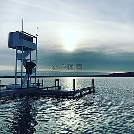 水域,天空,湖