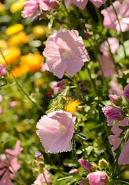 hollyhocks,自然,戶外