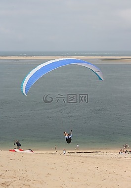 滑翔傘,海灘,飛行