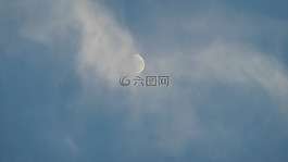 天空,月球,云
