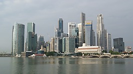 新加坡,天際線(xiàn),清晨