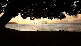風景,大海,夕陽