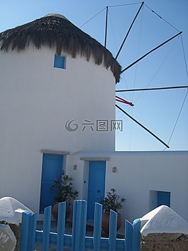 希臘,磨機(jī),藍(lán)色