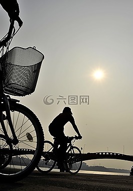 自行車,剪影,太陽能