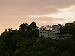 日落,建設,森林
