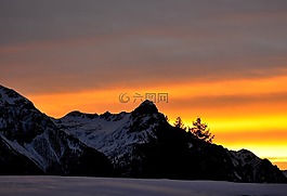 山,山峰,冬天