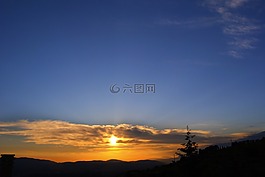 日落,天空,粉红色