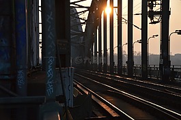 太陽,晚上,鐵路