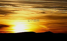 西,太陽,日落