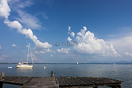 湖,游泳,帆