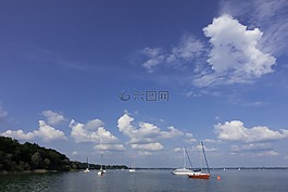 湖,游泳,帆