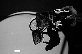自行車,男子,黑色和白色