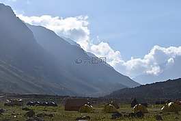 丘陵,山,露營