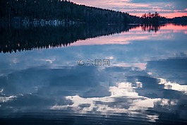 湖,天空,反思