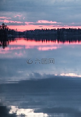 湖,天空,反思