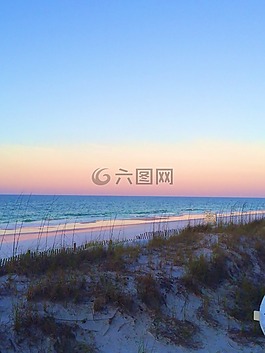 日落,日出,海灘