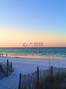 日落,日出,海灘