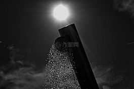 沙滩淋浴,太阳,天空