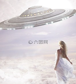 女子,云,天空