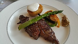 牛排,蘆筍,土豆