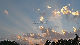 云,天空,日落