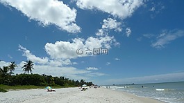 海灘,天空,海