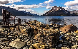 峽灣,山,海
