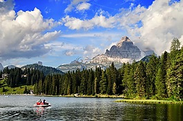湖,misurina,白云岩