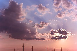 春天,天空,云