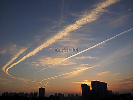 天空,云,剪影