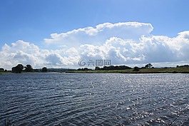 景觀,河,云