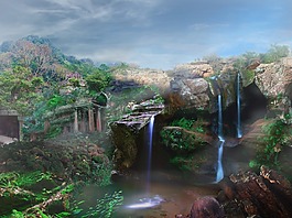 幻想,景觀,奇幻景觀