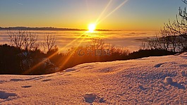 日落,太陽,abendstimmung