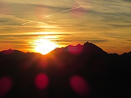 黃昏,山,高山