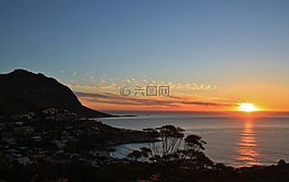 日落,余輝,云