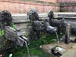 噴泉,尼泊爾,寺