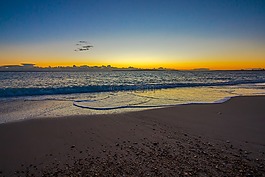 海灘,日落,英格蘭