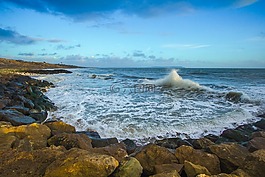 波,湾,海洋