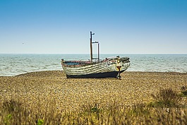 海灘,船,海景