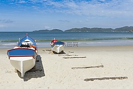 小船,捕鱼,海滩