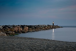 燈塔,海灘,海