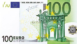 美元的钞票,100 欧元,钱