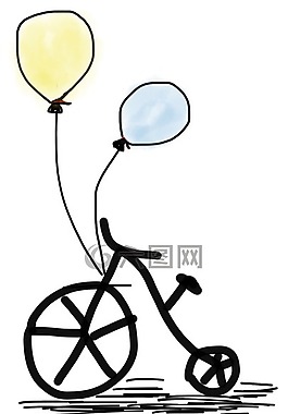 自行車,氣球,黃色氣球
