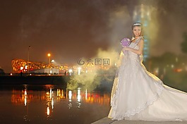 唯美,婚紗,夜景