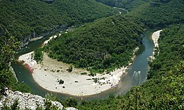 阿爾代什峽谷,河,獨(dú)木舟