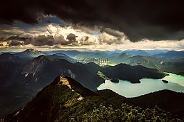 山,天空,云