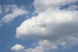 藍色,天空,白